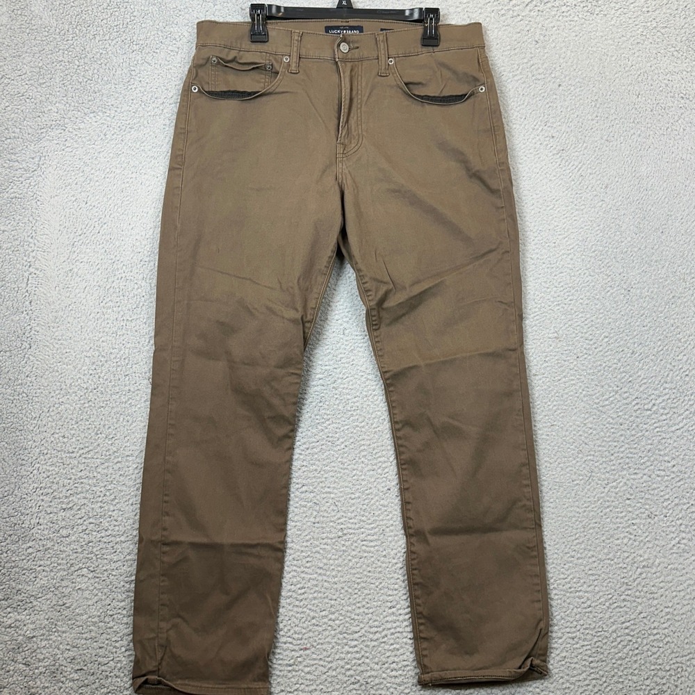 Lucky Brand Jeans Mens 34X30 121 Slim Brown Straight Leg Stretch 5-Pocket Casual